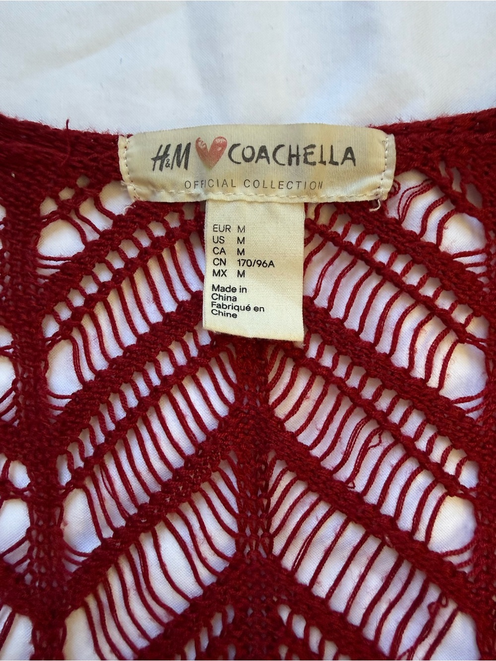 H&M Coachella Red Crochet Fringe Kimono - Picture 5 of 6